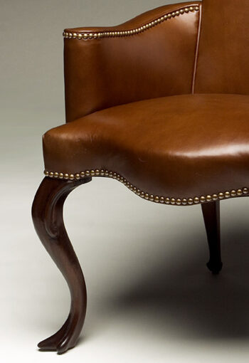 1204 Clivden Game Chair English Mahogany close up